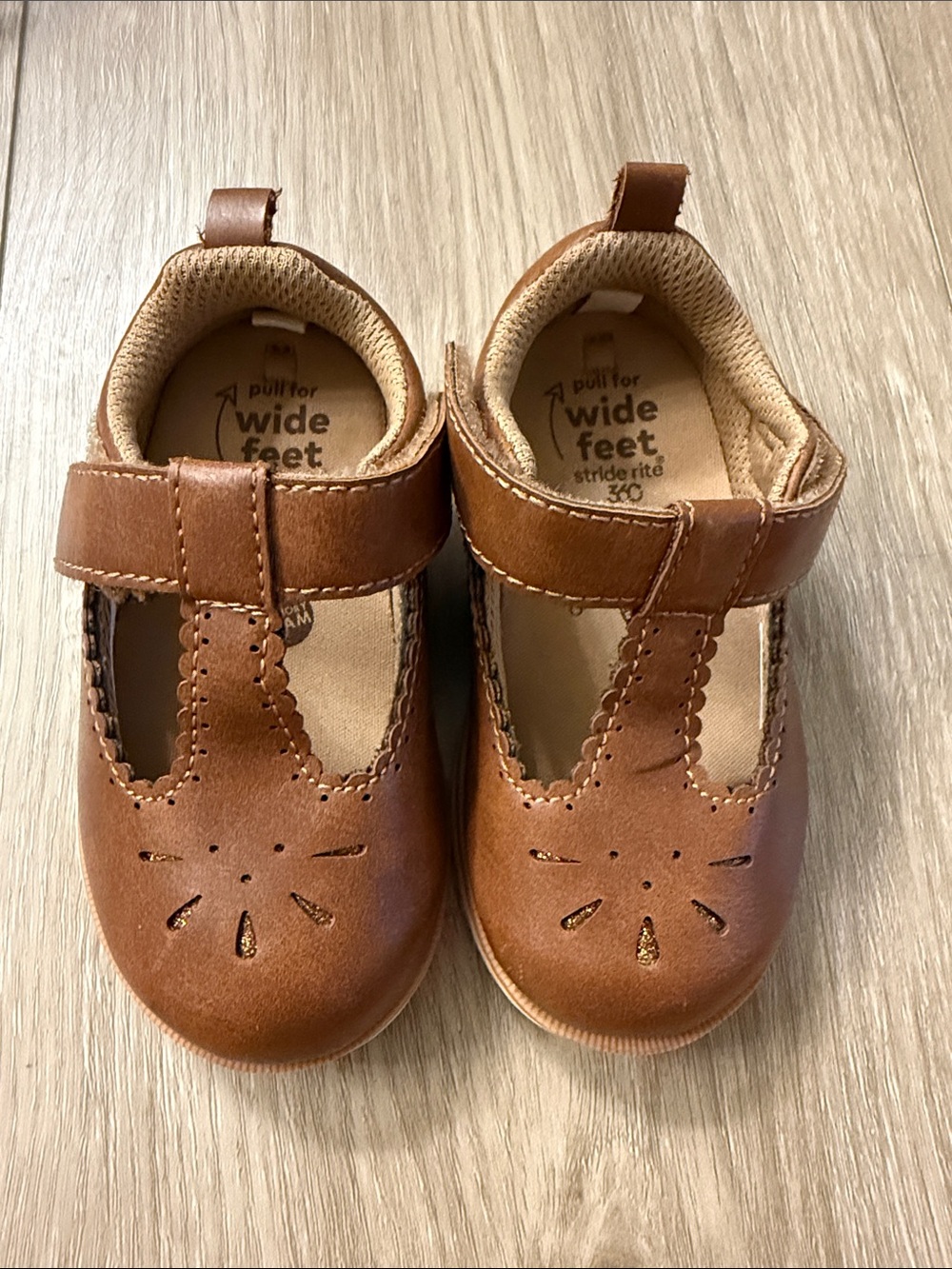 Stride Rite Brown T-Strap Mary Jane Shoes for Kids